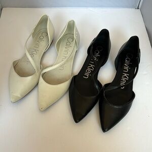 Lot of two Calvin Klein flats black and white